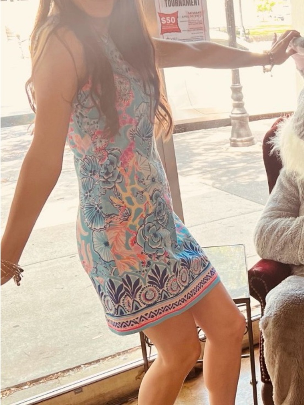 Lilly Pulitzer Turquoise Multicolor Floral Shift Dress